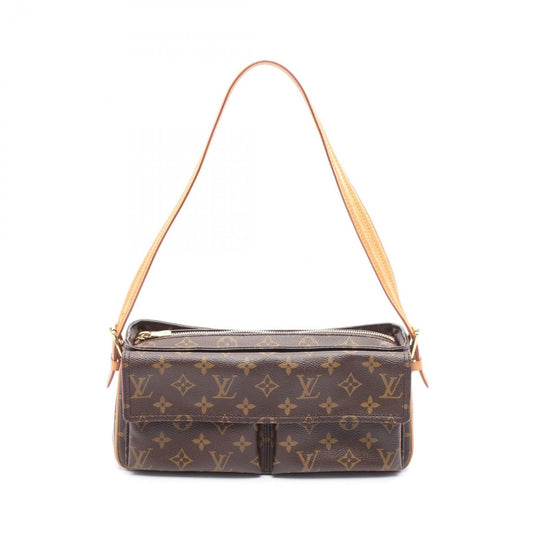 Louis Vuitton Shoulder Bag Viva City MM Canvas Leather