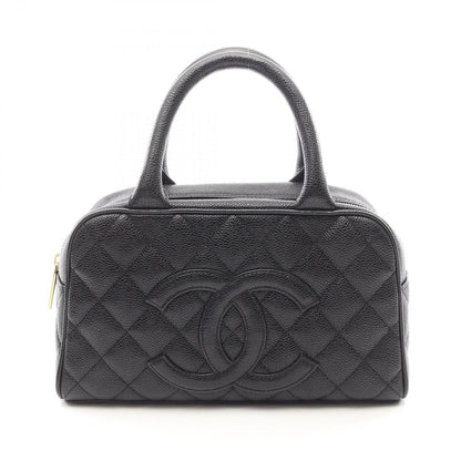 Chanel Handbag Quilted Black Leather CC Logo
