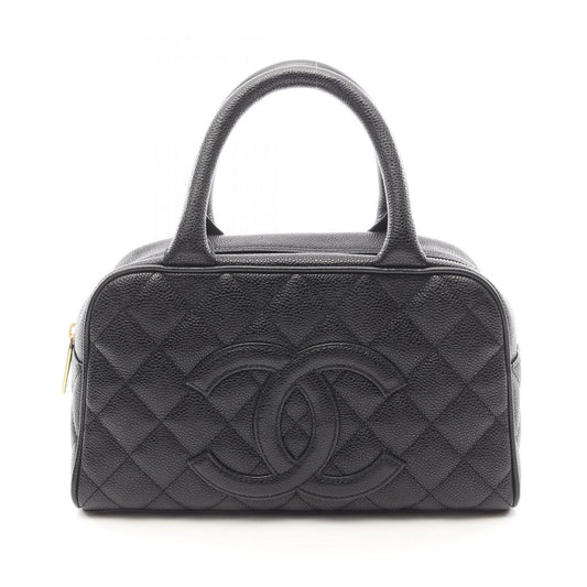 Chanel Handbag Quilted Black Leather CC Logo