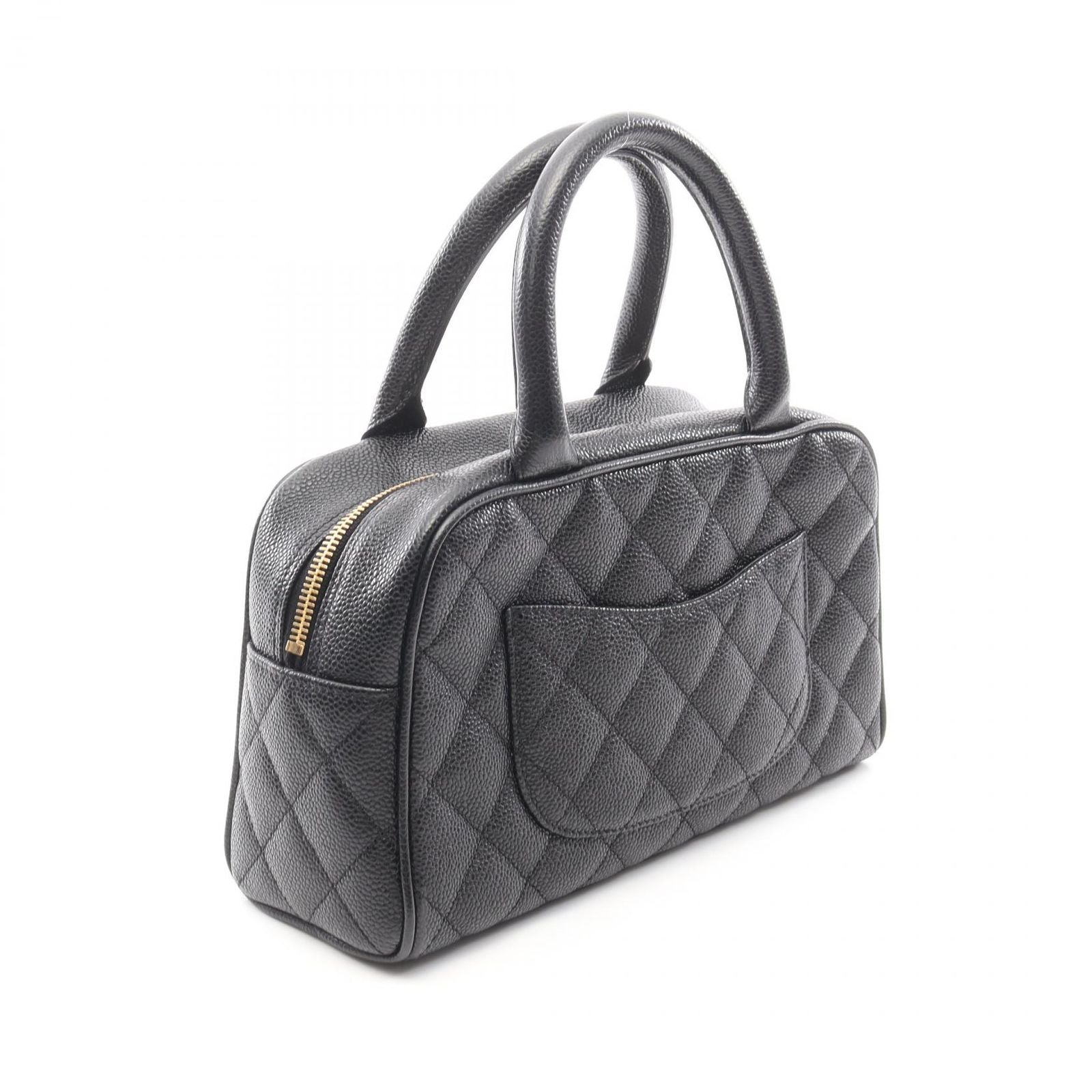 Chanel Handbag Quilted Black Leather CC Logo — view 2