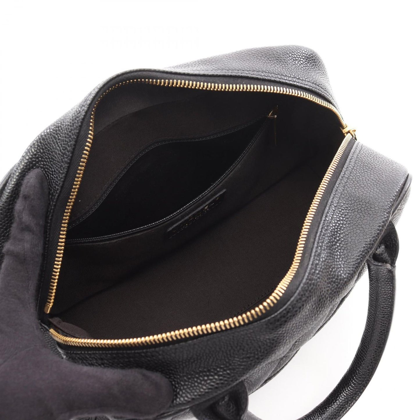 Chanel Handbag Quilted Black Leather CC Logo — view 3