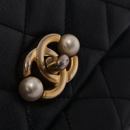 Chanel Shoulder Bag Quilted Black Leather Minimatelasse Che — view 8