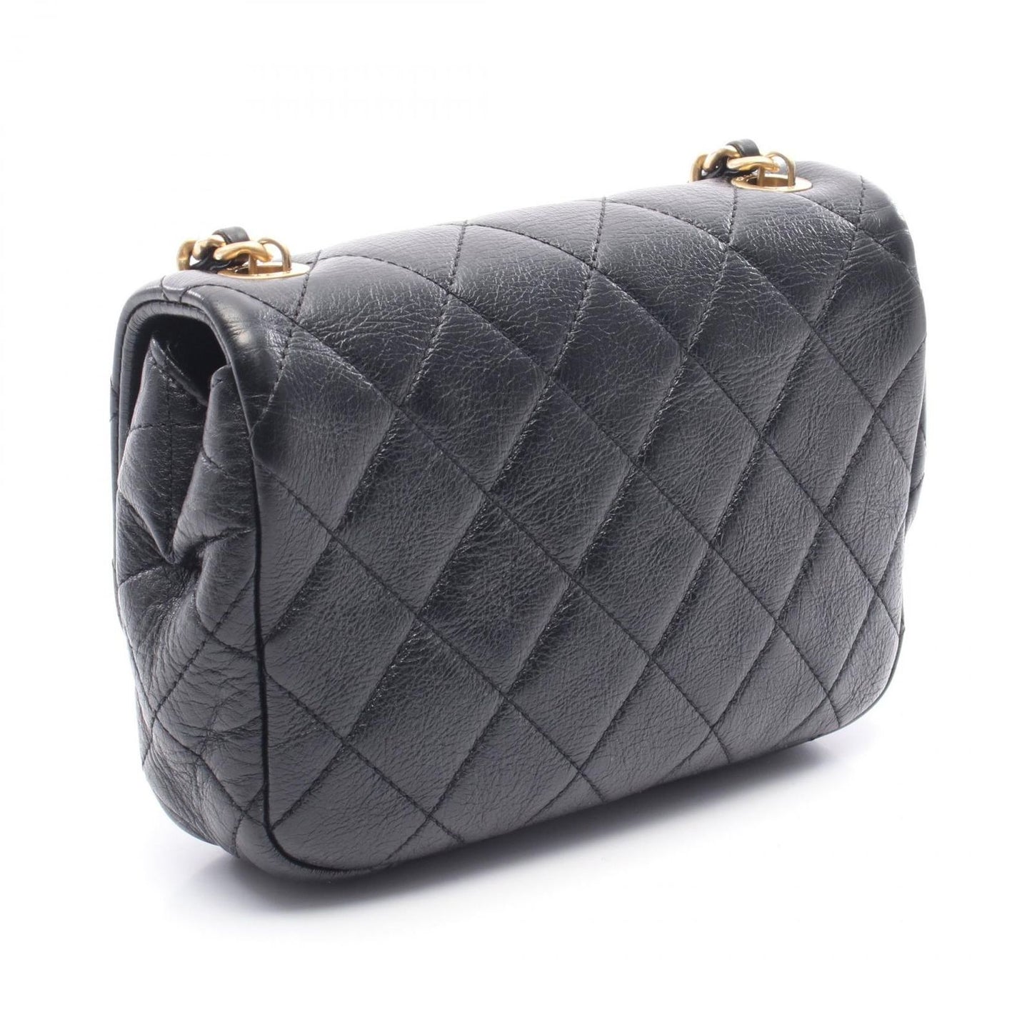Chanel Shoulder Bag Quilted Black Leather Minimatelasse Che — view 2