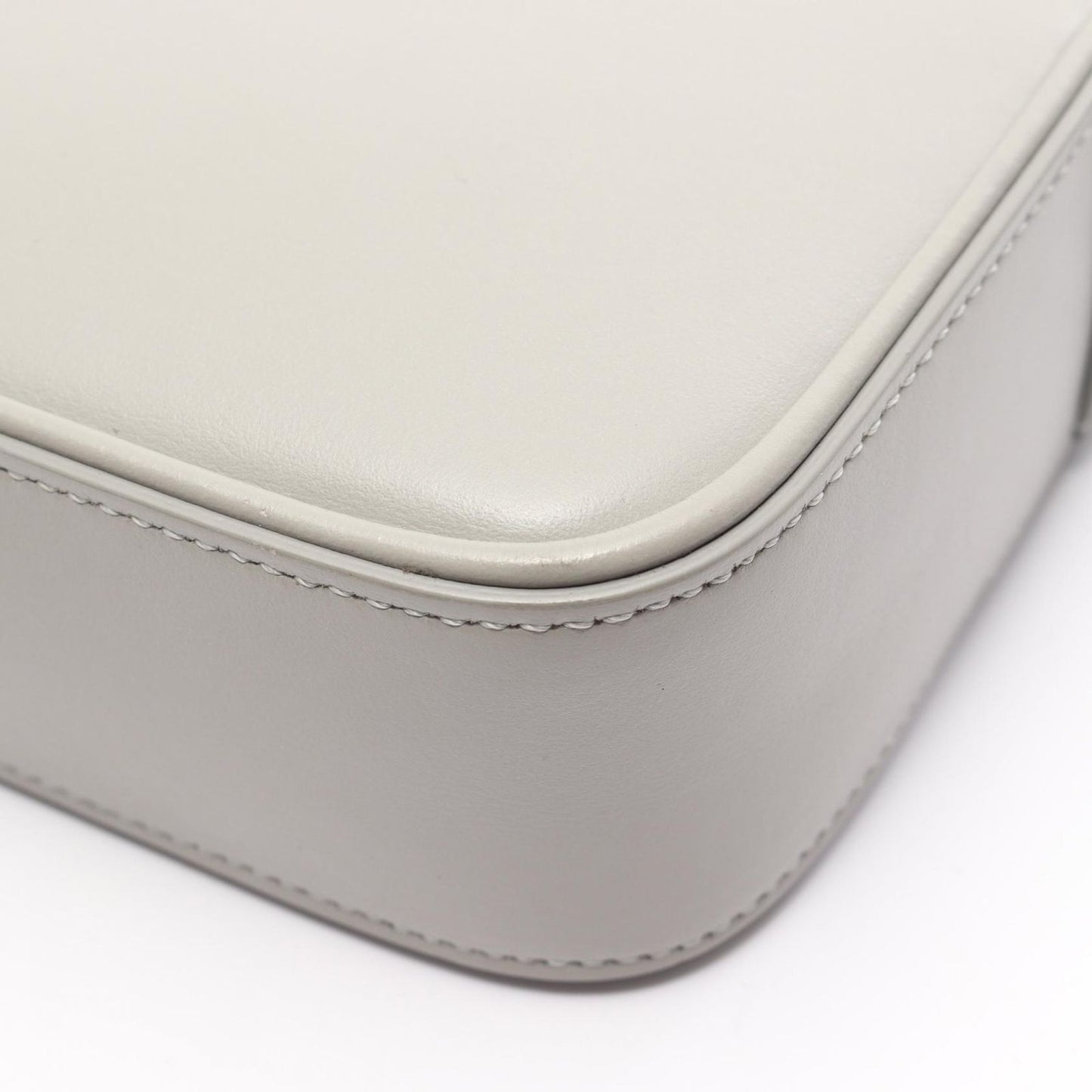 Celine Seri Shoulder Bag Midi Gray Leather Logo — view 8