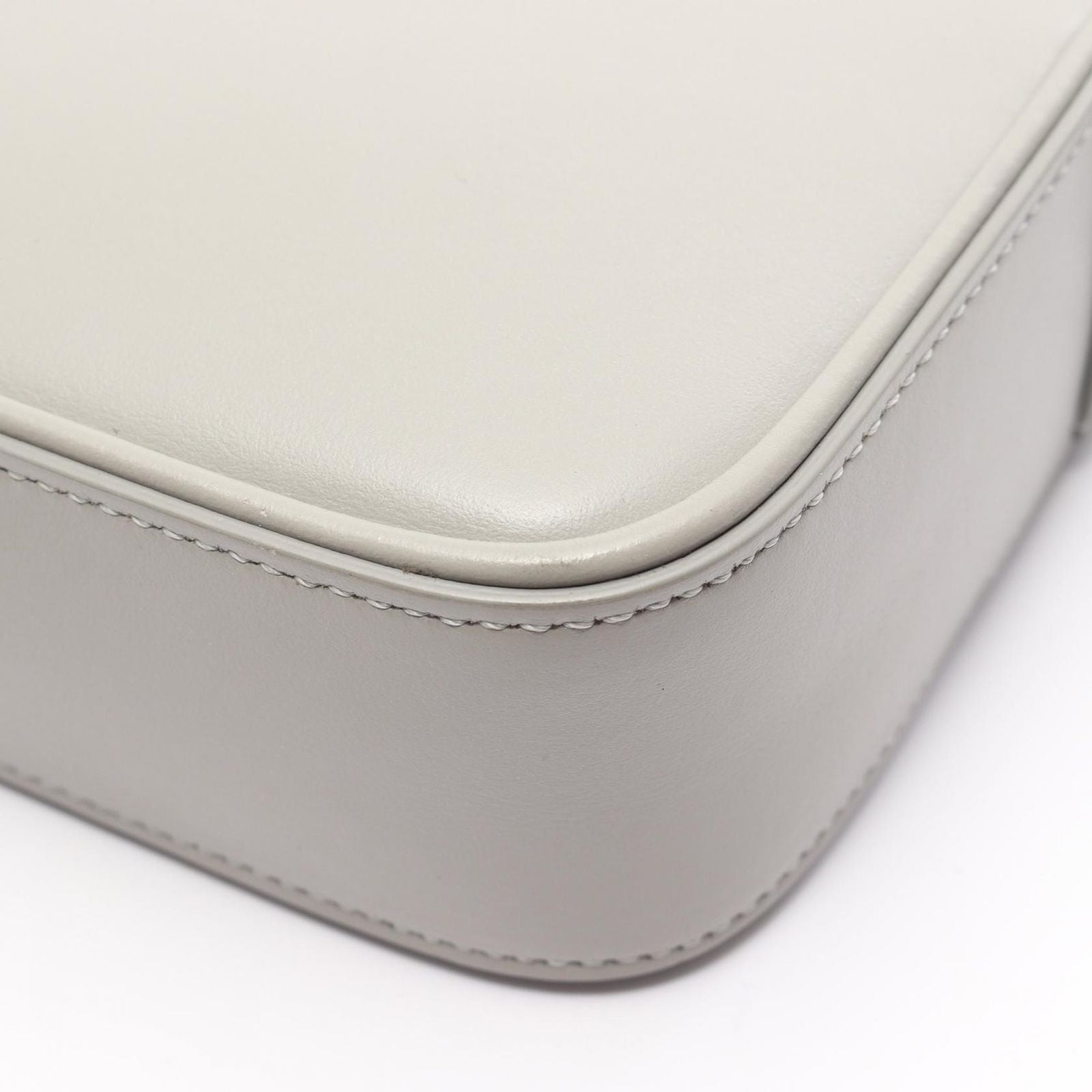 Celine Seri Shoulder Bag Midi Gray Leather Logo — view 8
