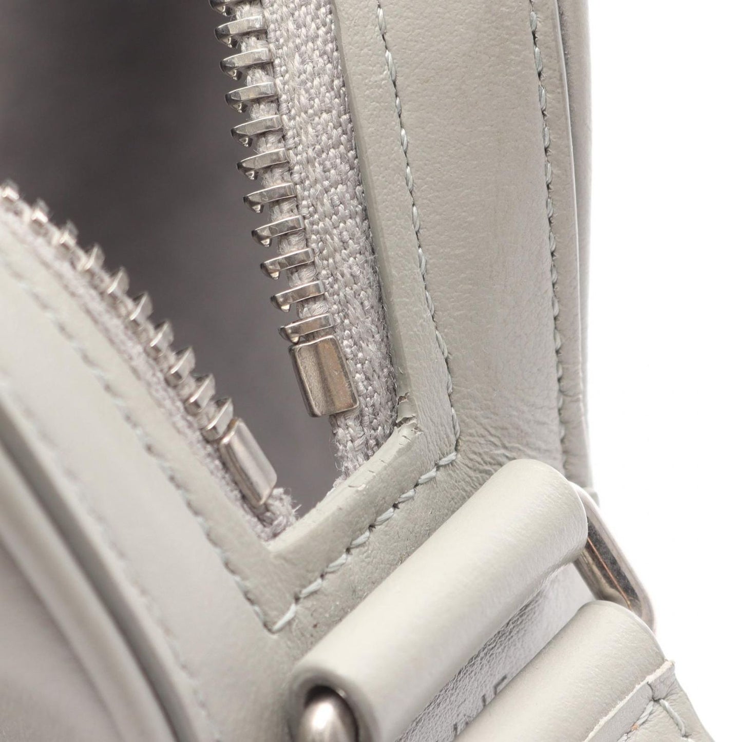 Celine Seri Shoulder Bag Midi Gray Leather Logo — view 5