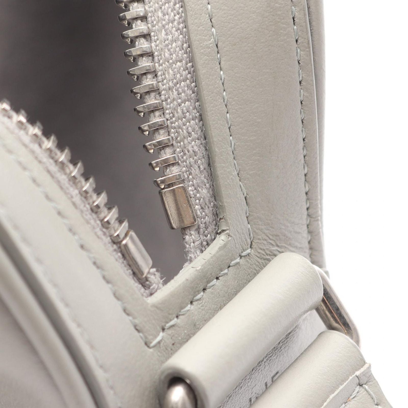 Celine Seri Shoulder Bag Midi Gray Leather Logo — view 5