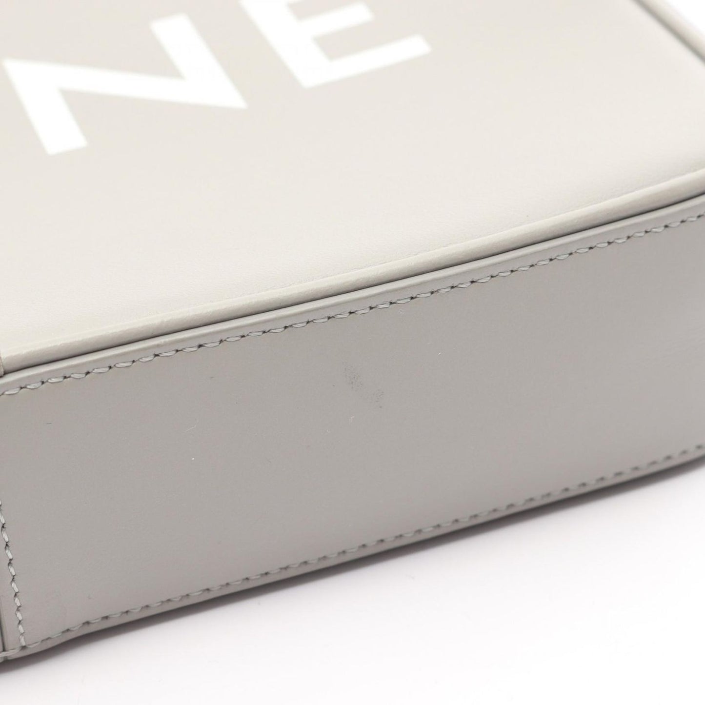 Celine Seri Shoulder Bag Midi Gray Leather Logo — view 7