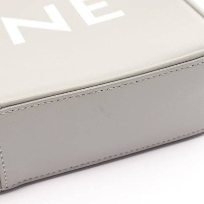 Celine Seri Shoulder Bag Midi Gray Leather Logo — view 7