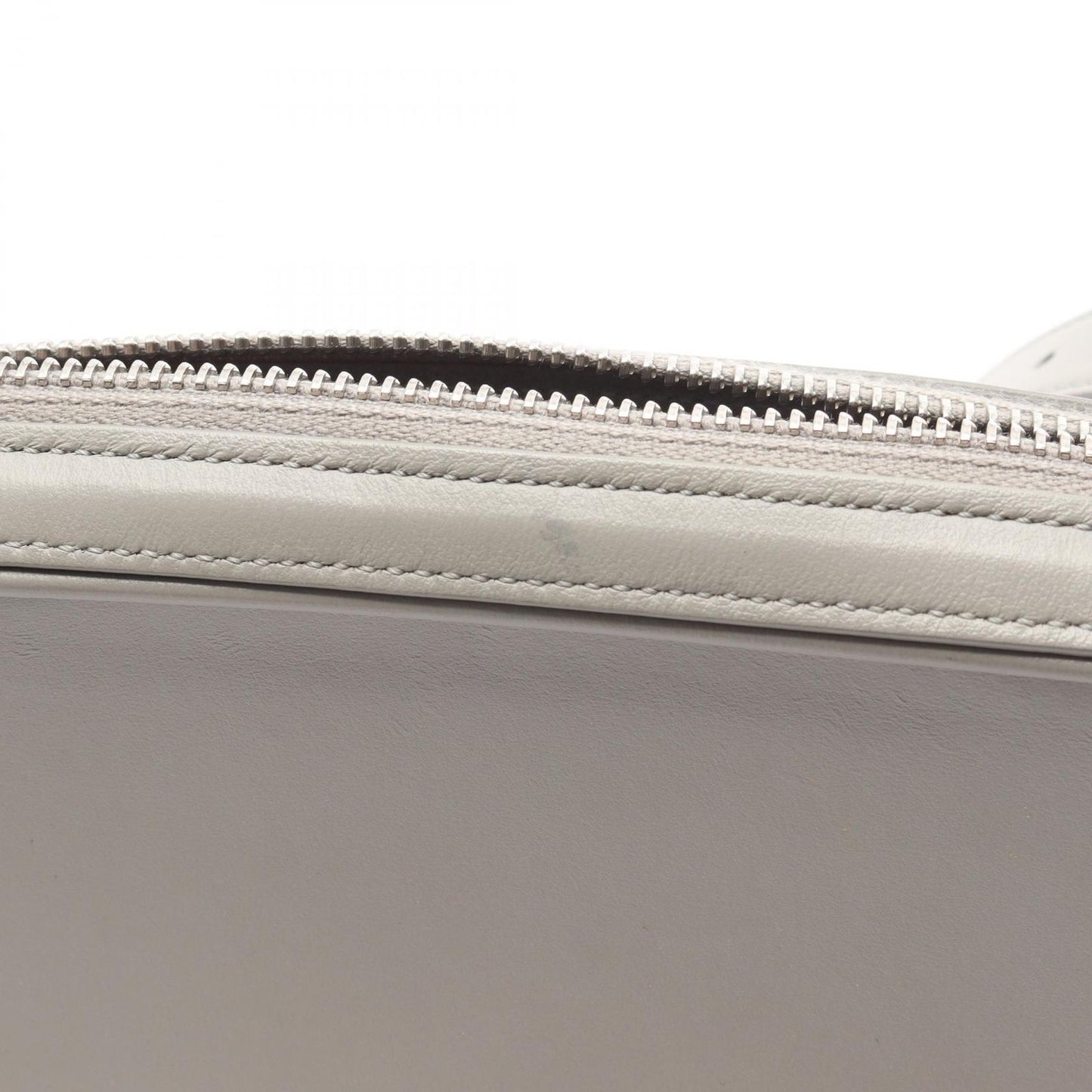 Celine Seri Shoulder Bag Midi Gray Leather Logo — view 9