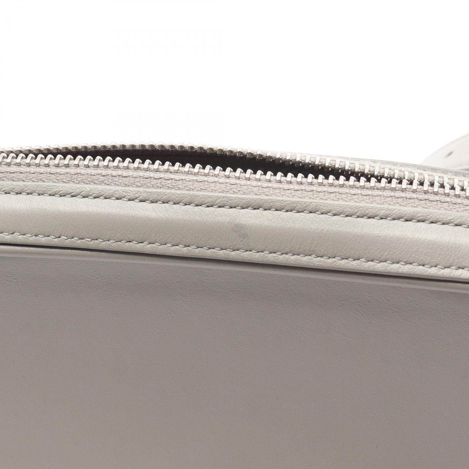 Celine Seri Shoulder Bag Midi Gray Leather Logo — view 9