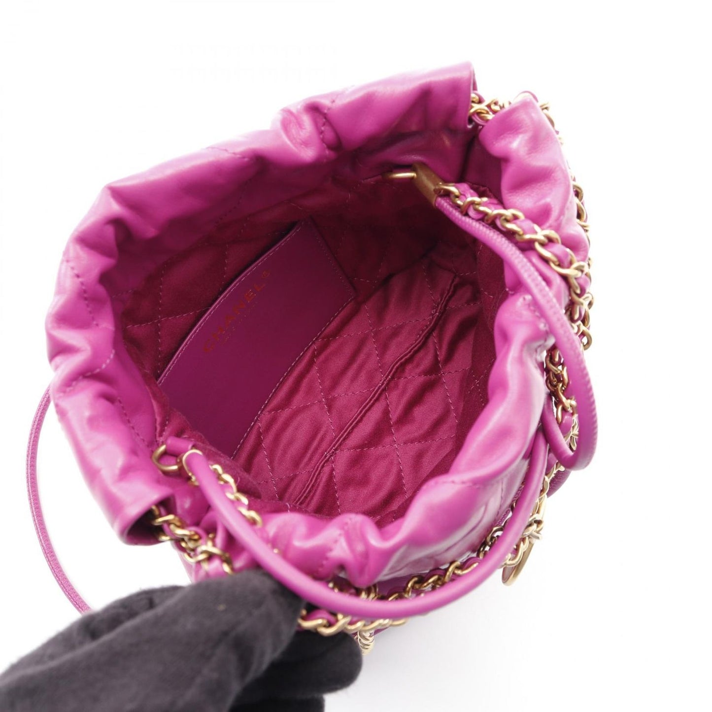 Chanel Shoulder Bag 22 Mini Purple Leather 22 Quilted 2-Way Che — view 3