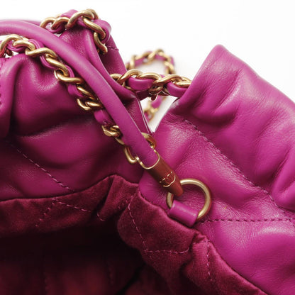 Chanel Shoulder Bag 22 Mini Purple Leather 22 Quilted 2-Way Che — view 8