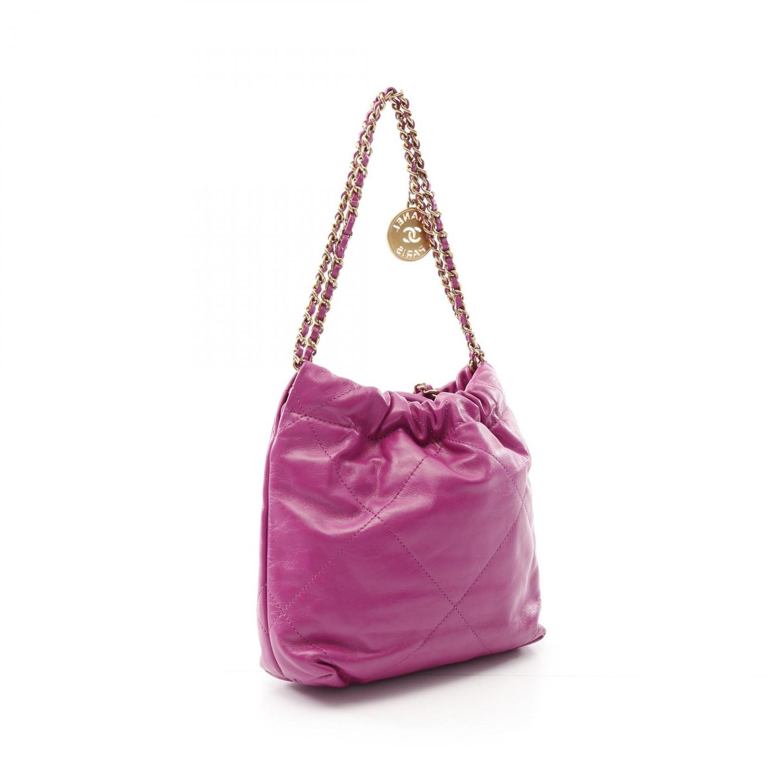 Chanel Shoulder Bag 22 Mini Purple Leather 22 Quilted 2-Way Che — view 2