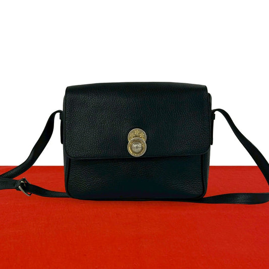 Celine Vintage Star Ball Leather Shoulder Bag Pochette Crossbody Black