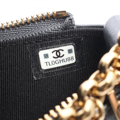 Chanel Shoulder Bag Quilted CC Logo Silver Gray Lambskin Che — view 5