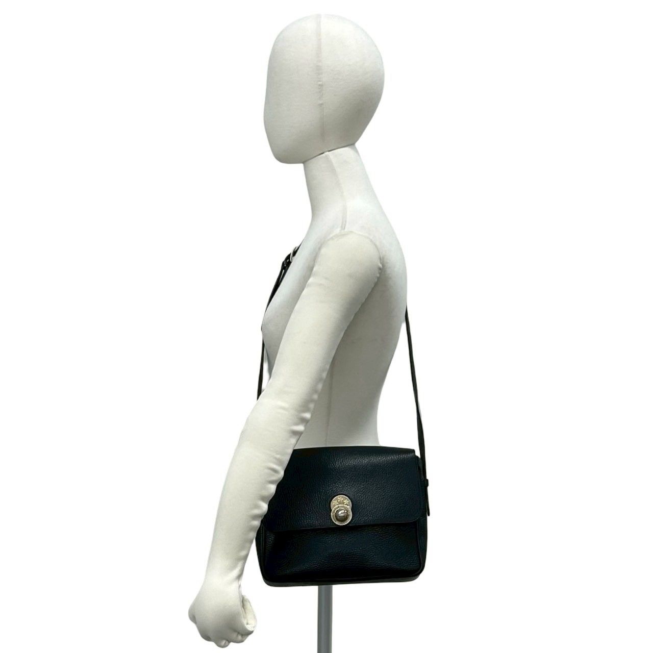 Celine Vintage Star Ball Leather Shoulder Bag Pochette Crossbody Black — view 2