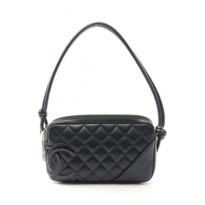 Chanel Cambon Line Black Enamel Leather Patent Shoulder Bag