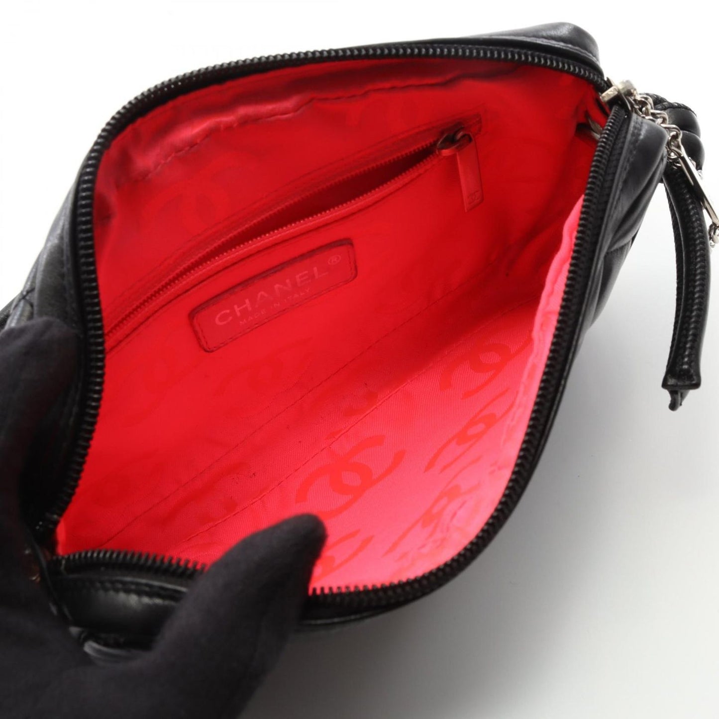 Chanel Cambon Line Black Enamel Leather Patent Shoulder Bag — view 3