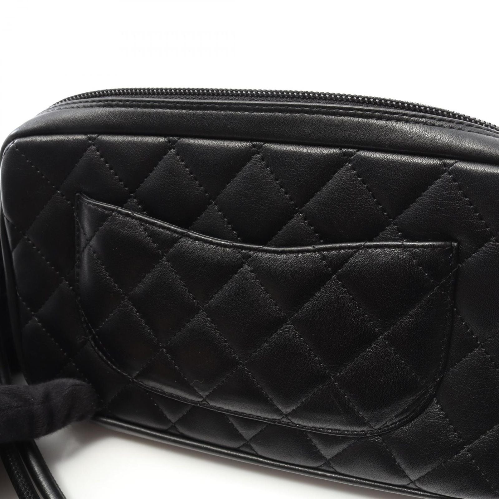 Chanel Cambon Line Black Enamel Leather Patent Shoulder Bag — view 9