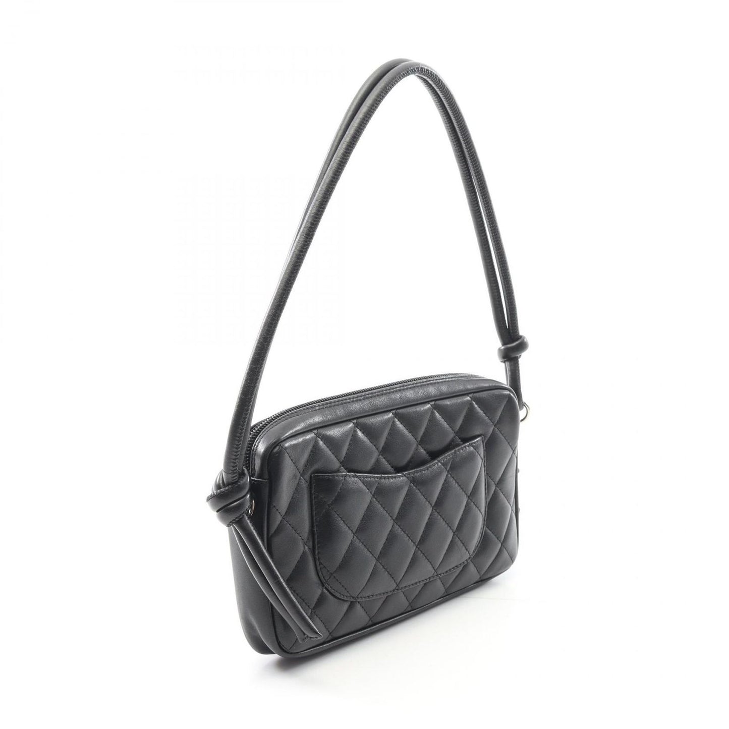 Chanel Cambon Line Black Enamel Leather Patent Shoulder Bag — view 2