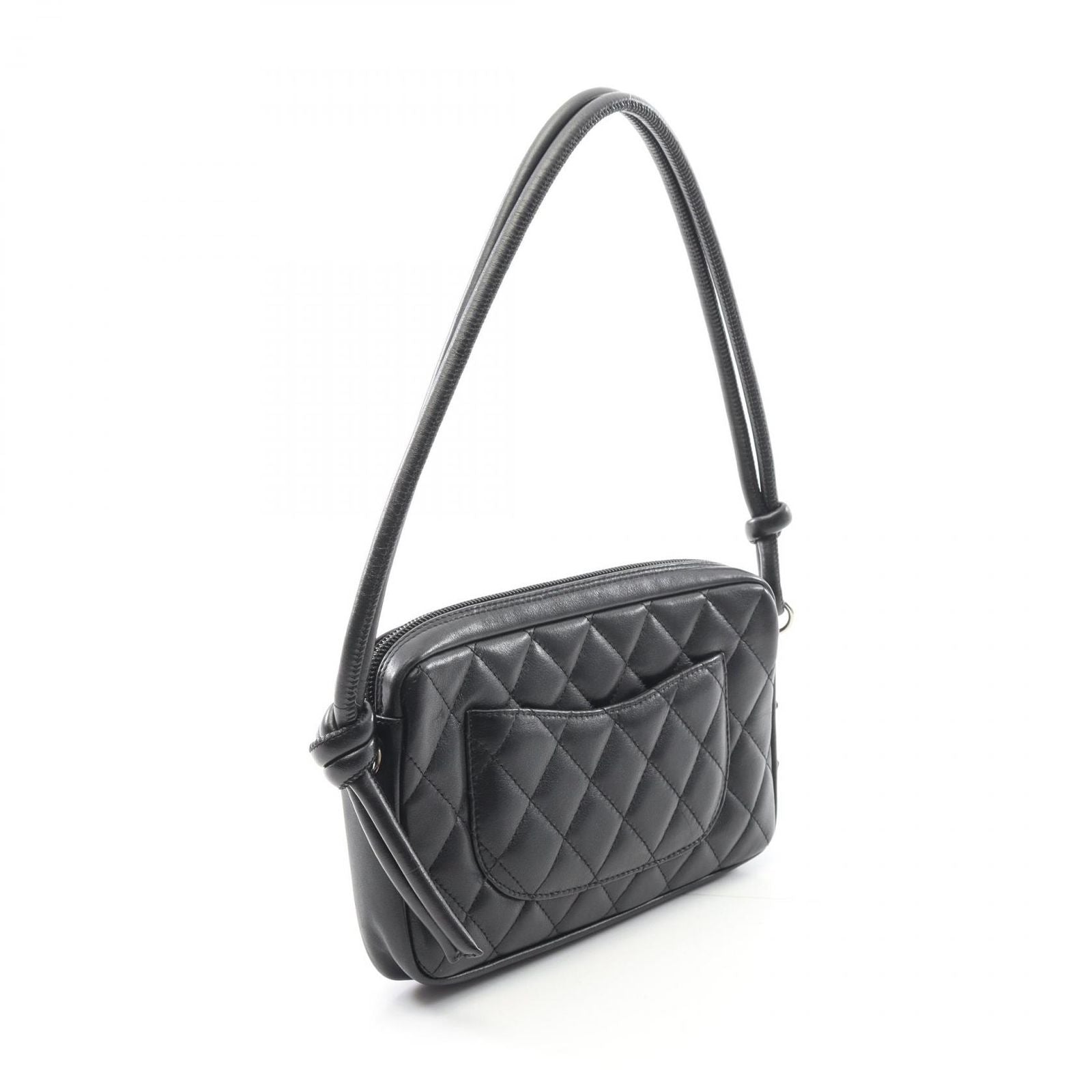 Chanel Cambon Line Black Enamel Leather Patent Shoulder Bag — view 2