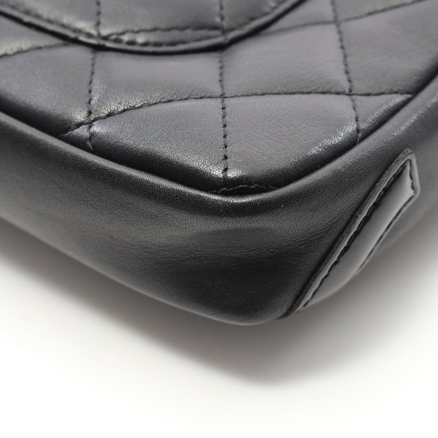 Chanel Cambon Line Black Enamel Leather Patent Shoulder Bag — view 8