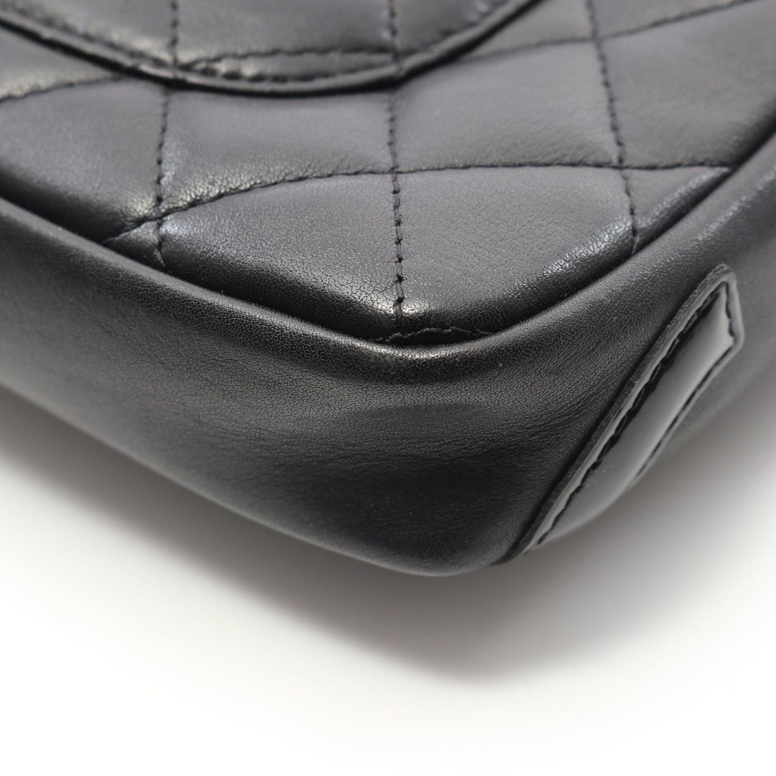 Chanel Cambon Line Black Enamel Leather Patent Shoulder Bag — view 8