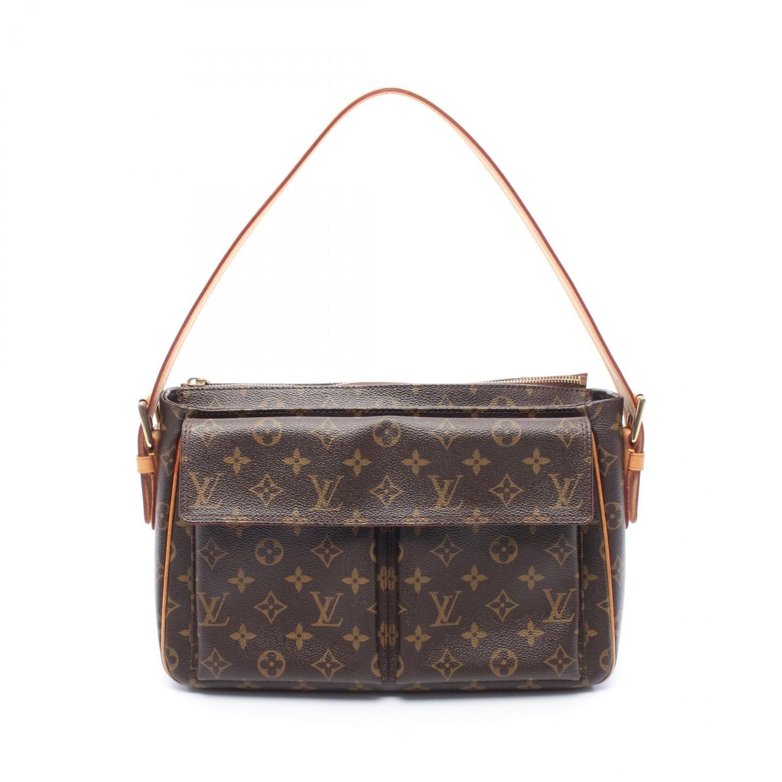 Louis Vuitton Shoulder Bag GM Canvas Leather