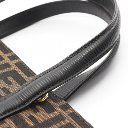 Fendi Handbag Black Khaki Canvas Leather 2-Way — view 7