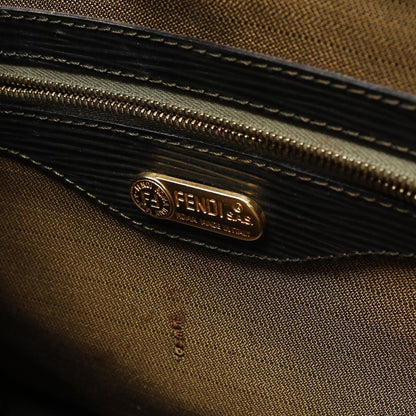 Fendi Handbag Black Khaki Canvas Leather 2-Way — view 4
