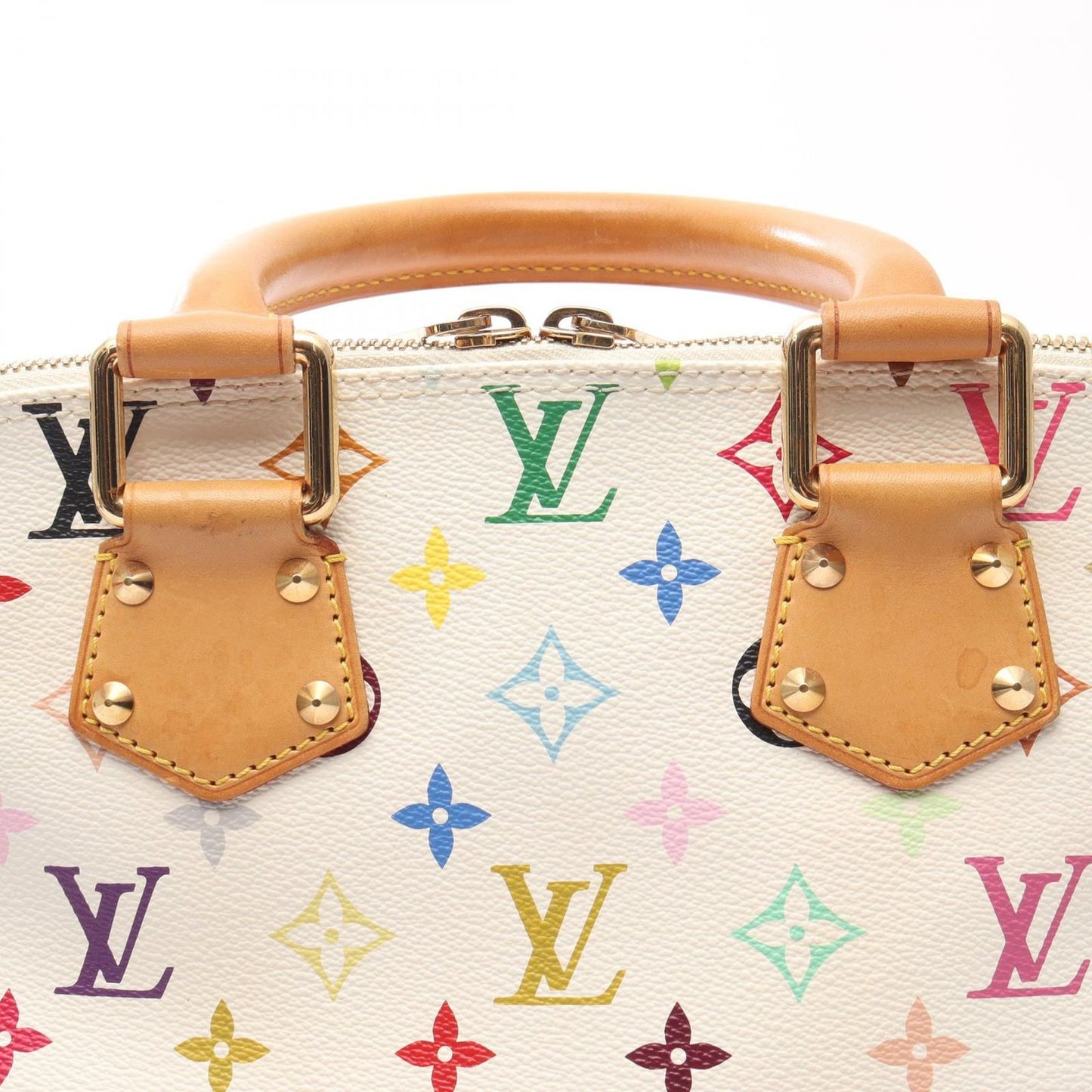 Louis Vuitton Handbag Alma Blanc Canvas Leather — view 7