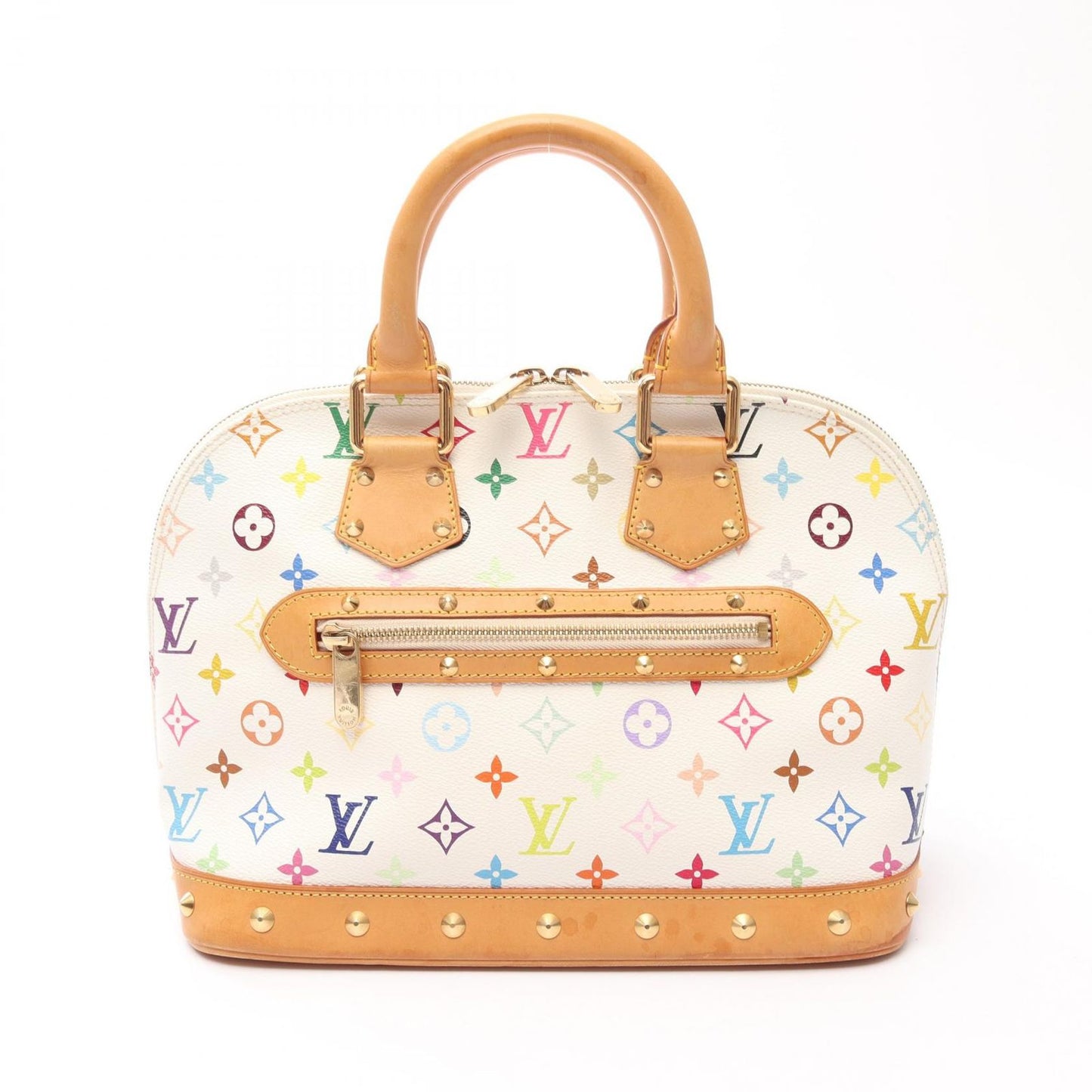 Louis Vuitton Handbag Alma Blanc Canvas Leather