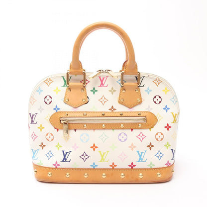 Louis Vuitton Handbag Alma Blanc Canvas Leather