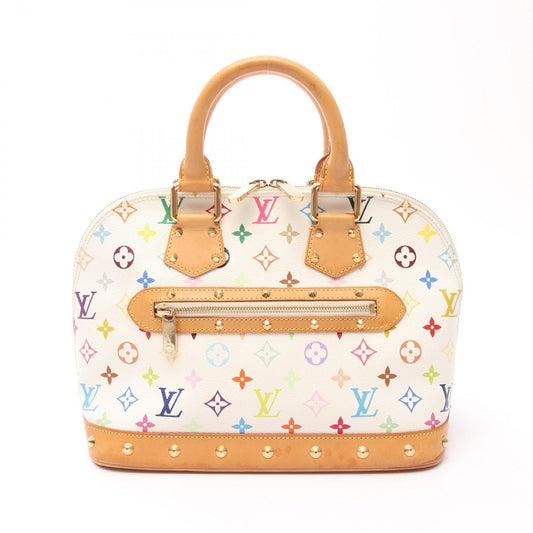 Louis Vuitton Handbag Alma Blanc Canvas Leather