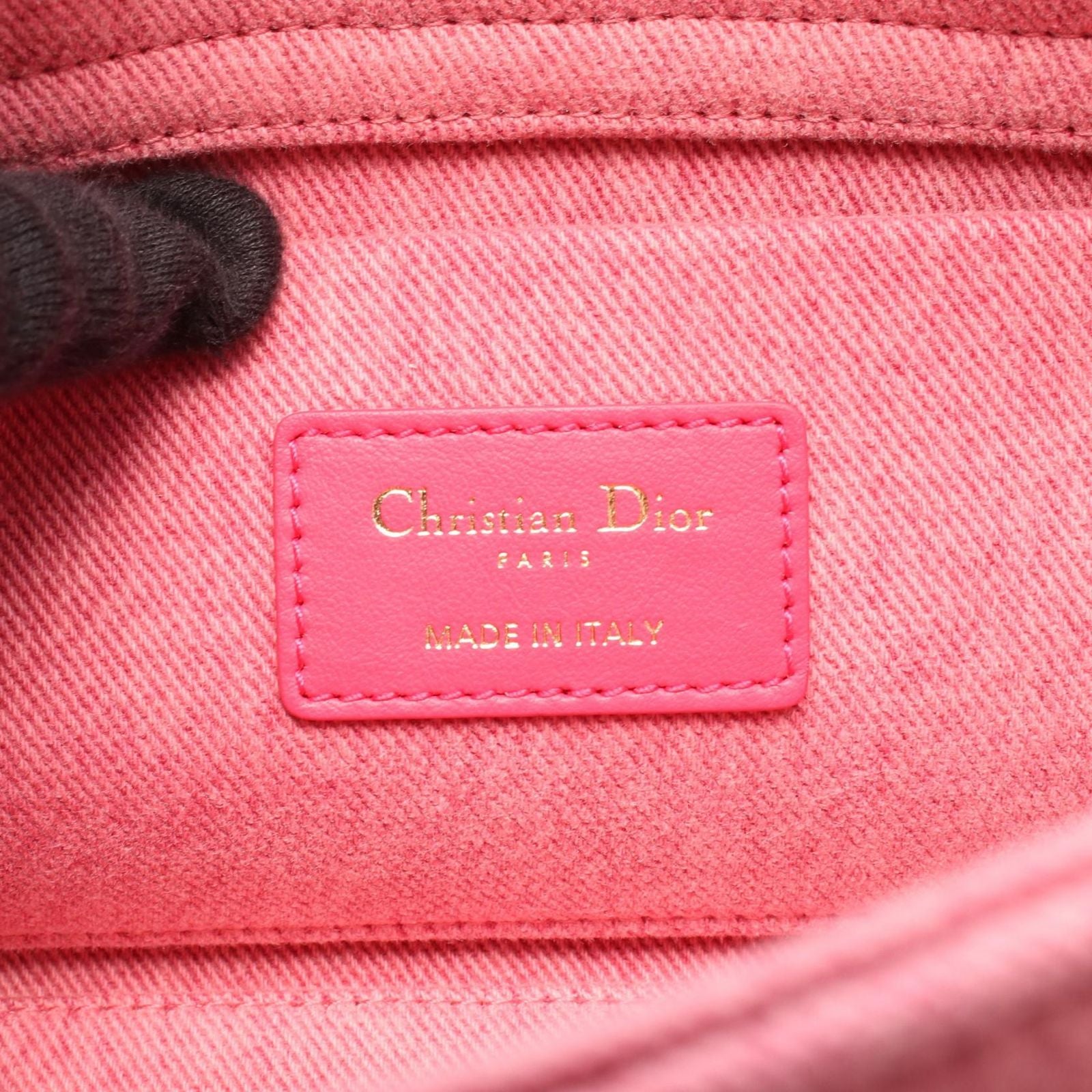 Dior Dio Handbag D-joy Midi Cannage Pink Denim — view 4