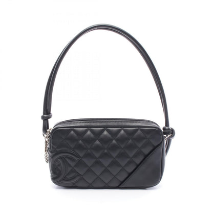 Chanel Handbag Cambon Line Black Leather Aninesa pouch
