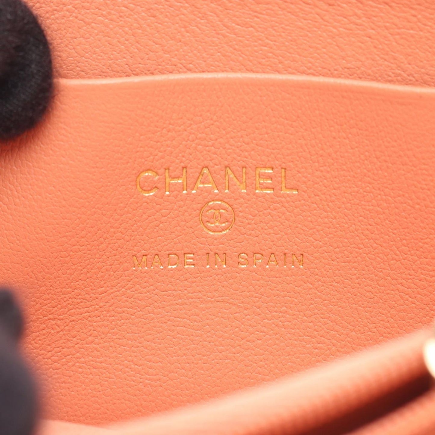 Chanel Coin Case Quilted Laleorange Lambskin — view 4