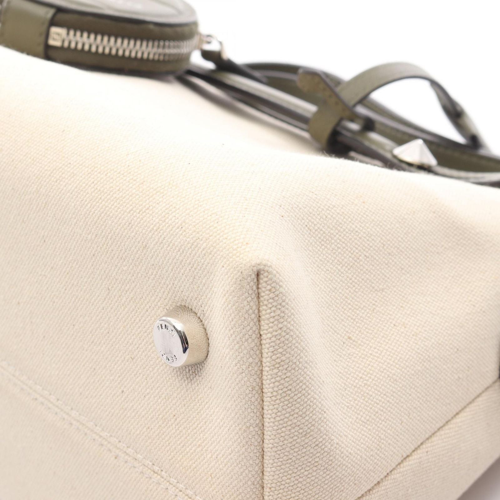 Fendi Handbag by the Way Medium Midi Nalale Khaki Canvas — view 6