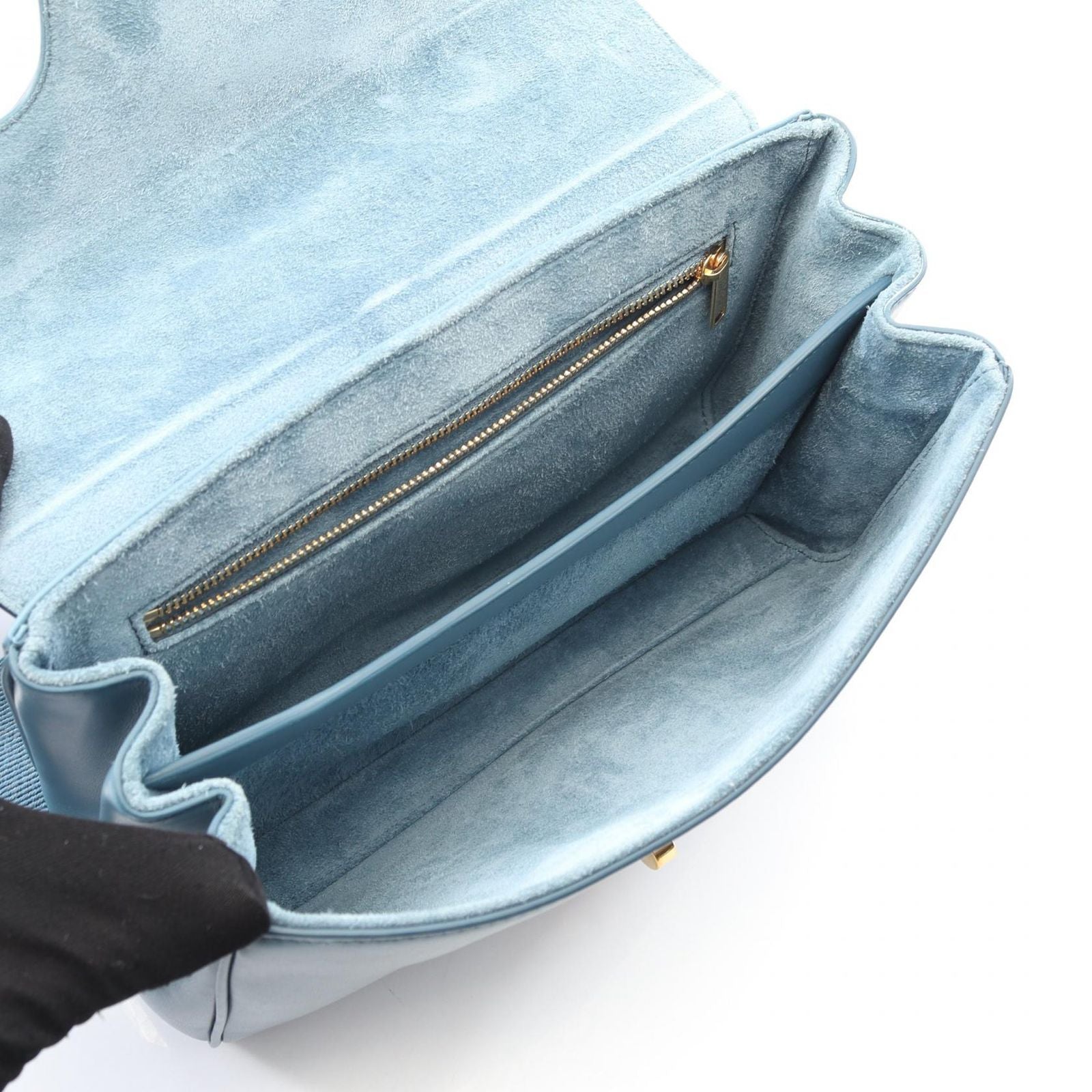 Celine Seri Shoulder Bag Blue Leather Tee — view 3
