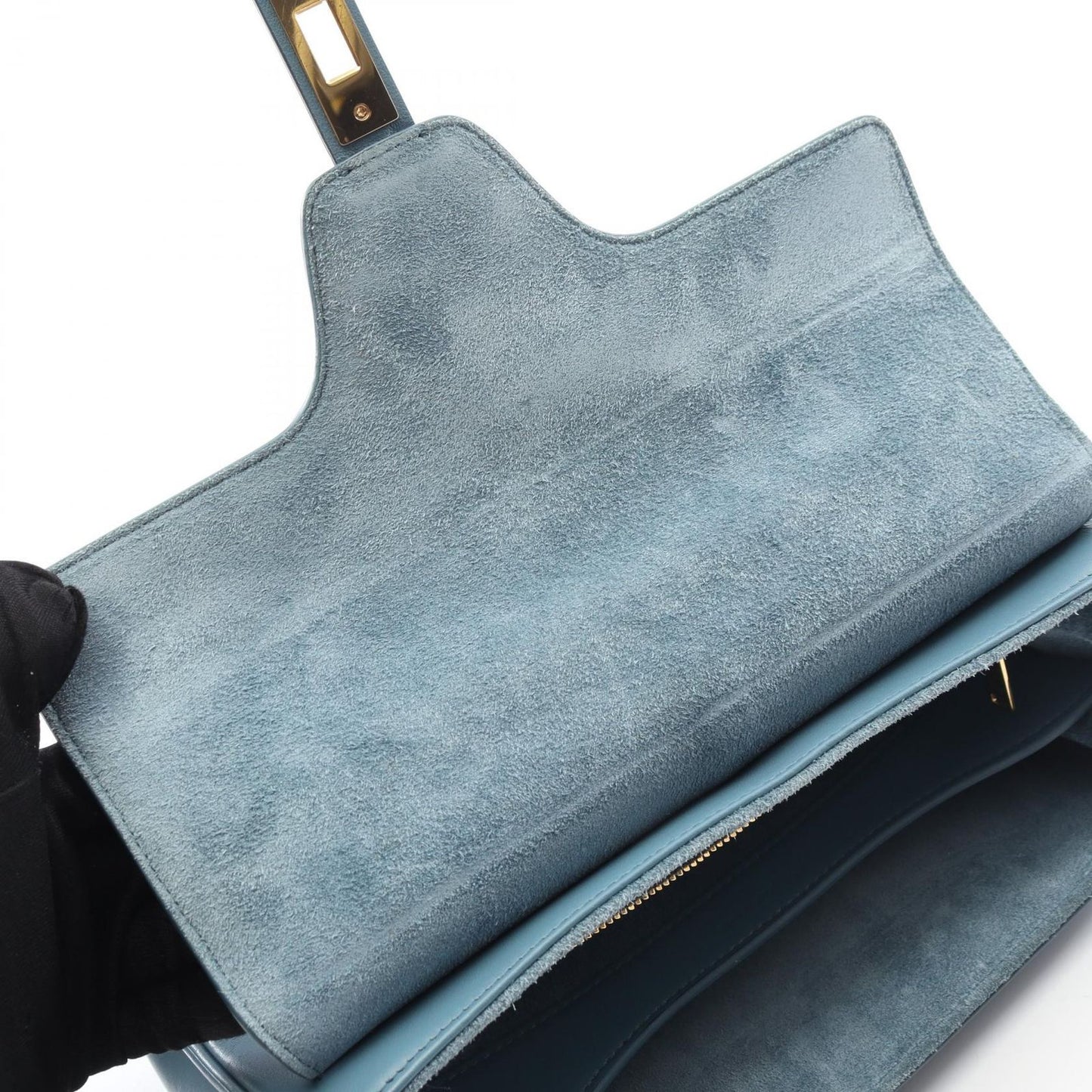 Celine Seri Shoulder Bag Blue Leather Tee — view 6