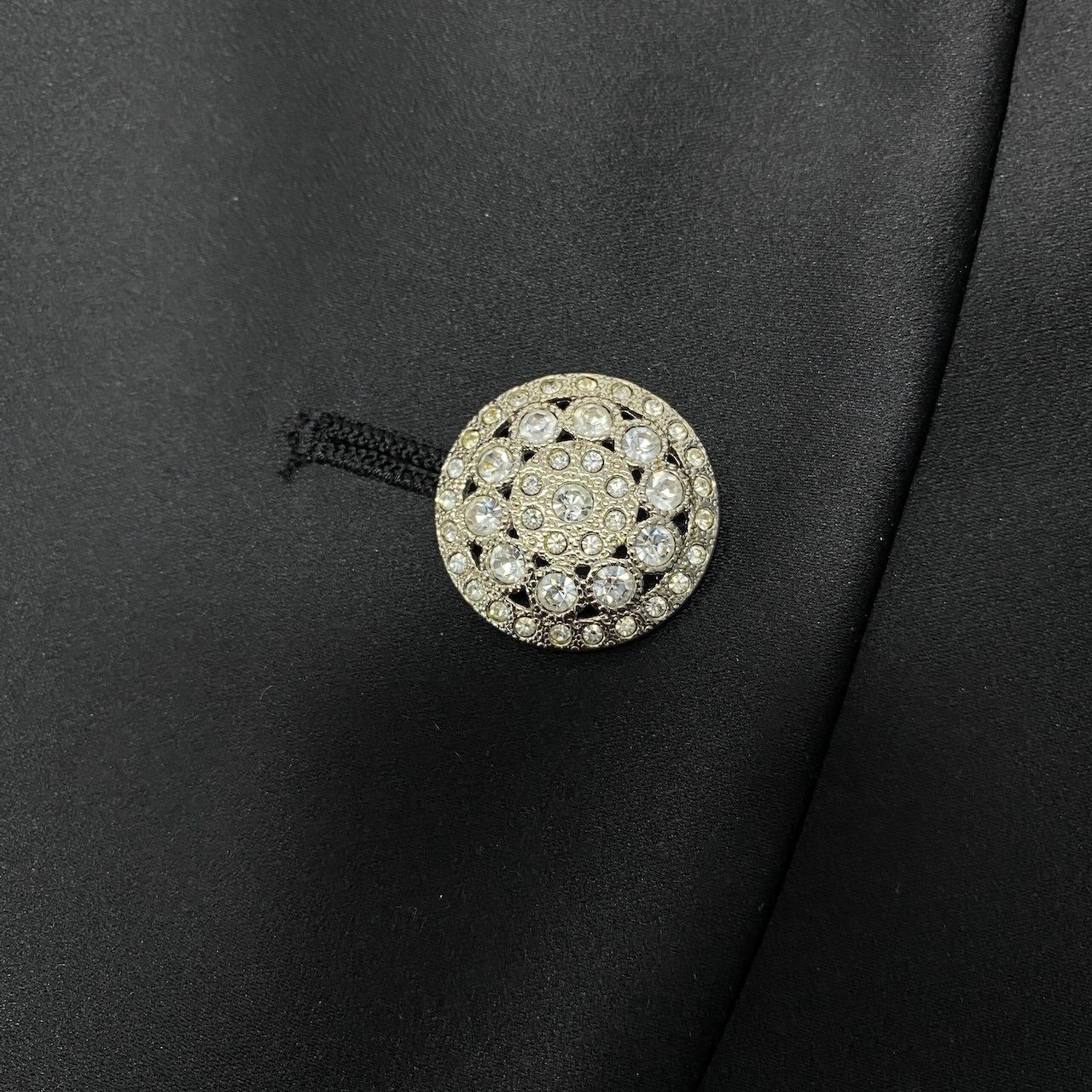 Saint Laurent Yves Satin Jacket Shirt Long Sleeve Gloss Black — view 7