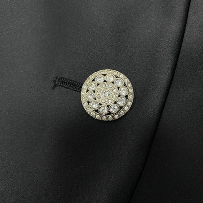 Saint Laurent Yves Satin Jacket Shirt Long Sleeve Gloss Black — view 7