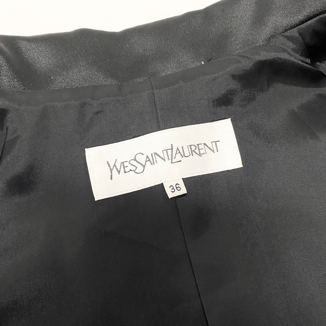 Saint Laurent Yves Satin Jacket Shirt Long Sleeve Gloss Black — view 8