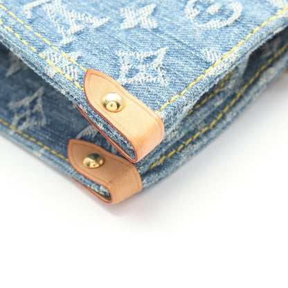 Louis Vuitton Tote On The Go MM LV Monogram Denim Leather LV — view 8