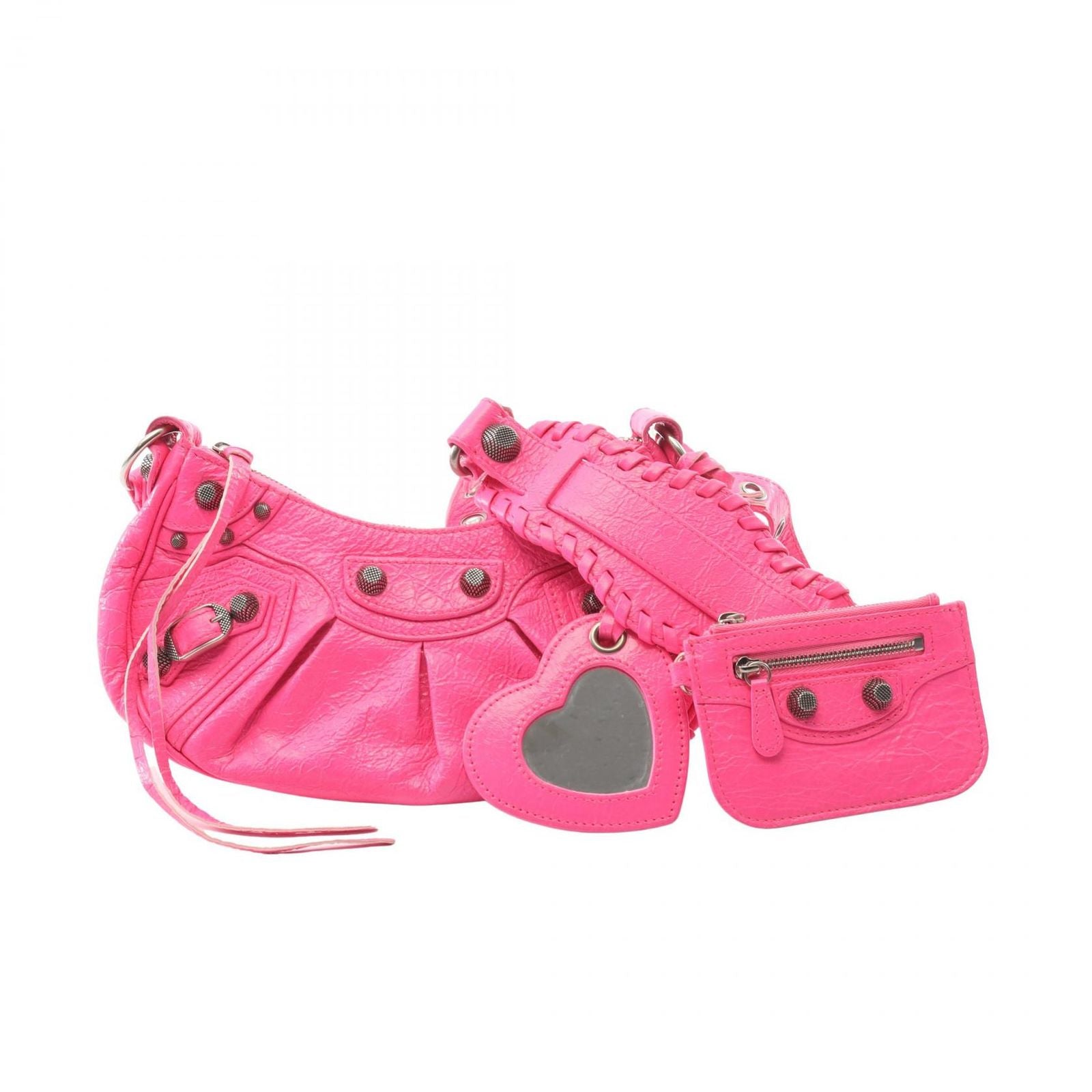 Balenciaga Shoulder Bag Cagole Pink Leather XS