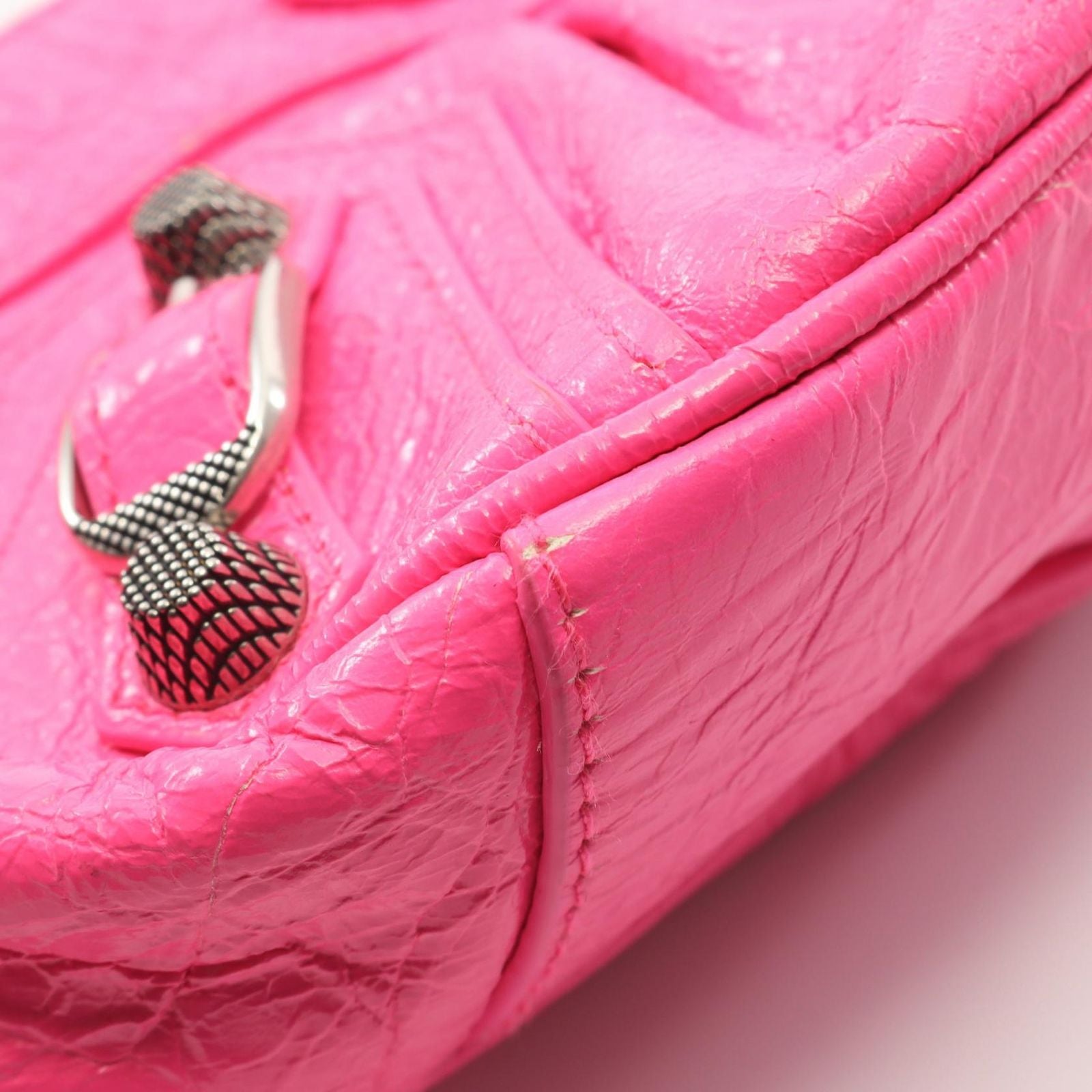 Balenciaga Shoulder Bag Cagole Pink Leather XS — view 5