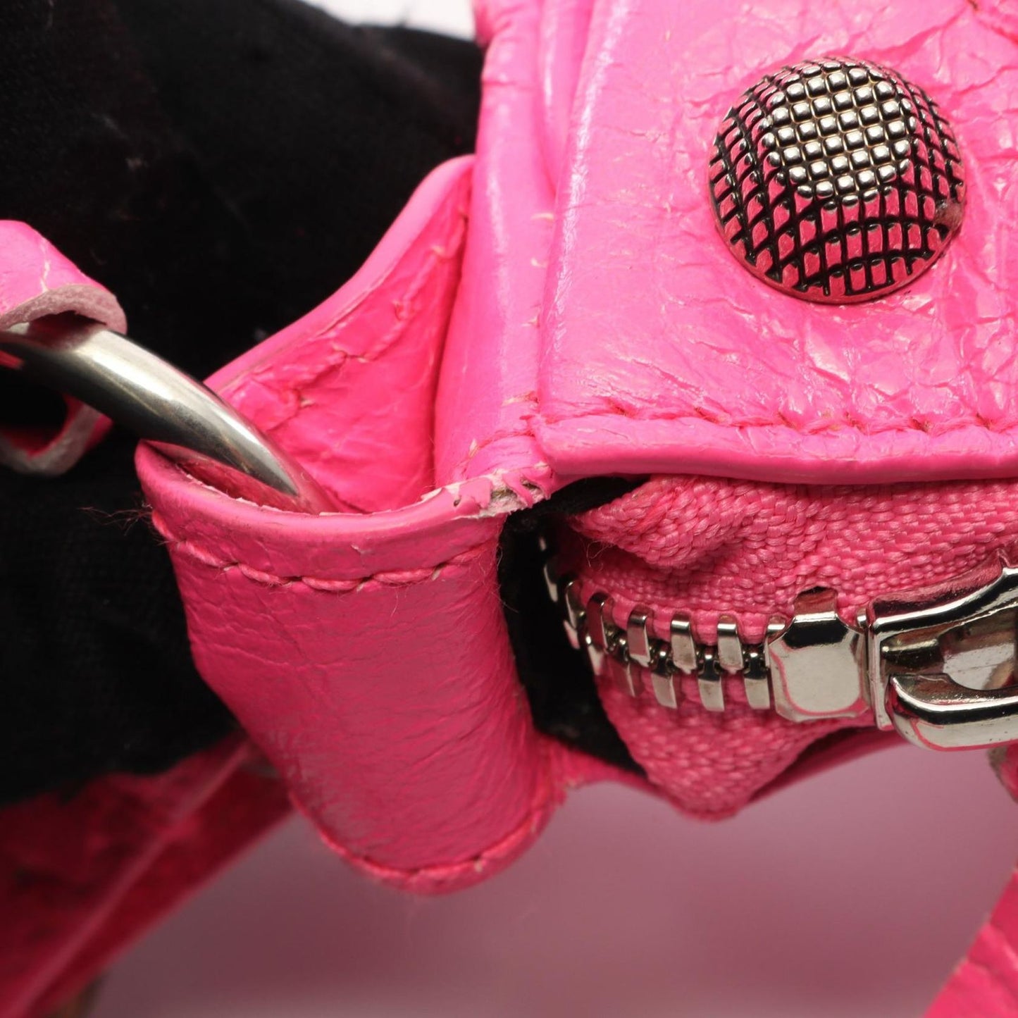 Balenciaga Shoulder Bag Cagole Pink Leather XS — view 6