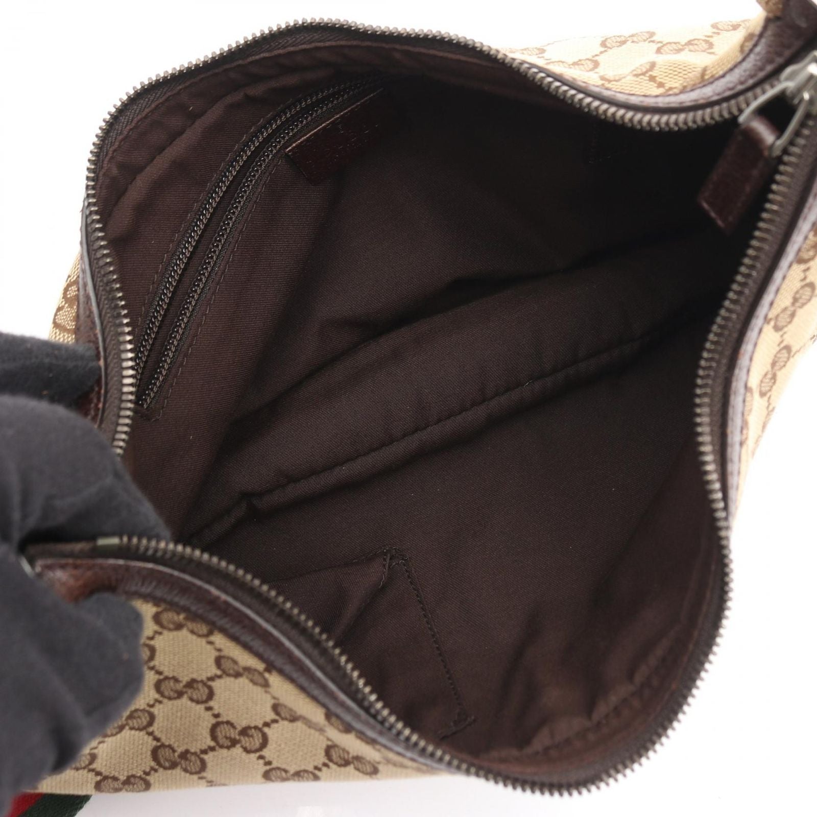 Gucci Shoulder Bag Sherry Line GG Canvas Beige Da Brown — view 3