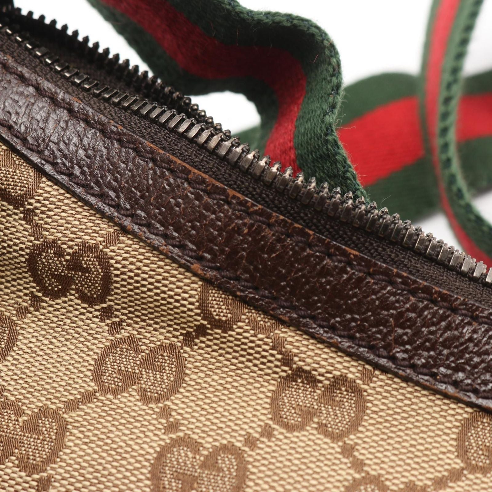 Gucci Shoulder Bag Sherry Line GG Canvas Beige Da Brown — view 9